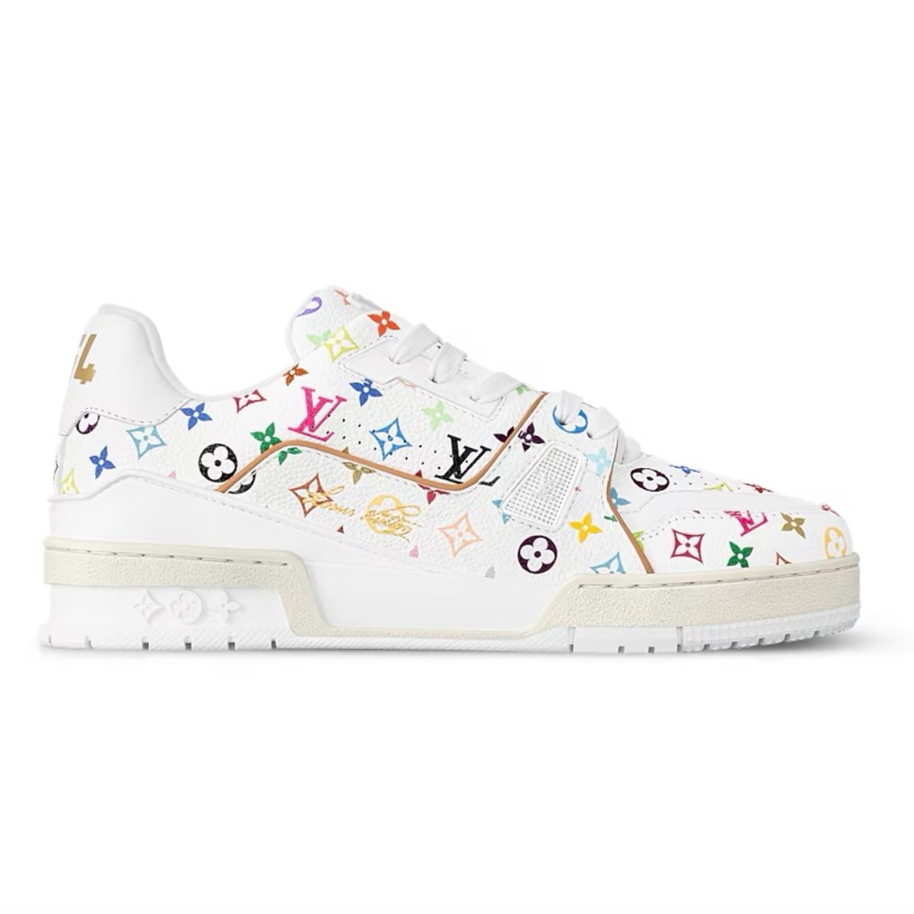 NIB LV x TM Murakami White Multicolor Monogram Trainer Sneakers women’s 8.5 - Picture 8 of 14